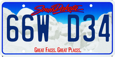 SD license plate 66WD34