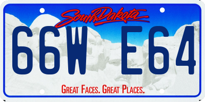 SD license plate 66WE64
