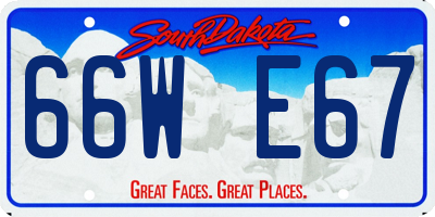 SD license plate 66WE67