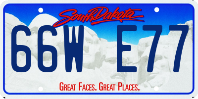 SD license plate 66WE77