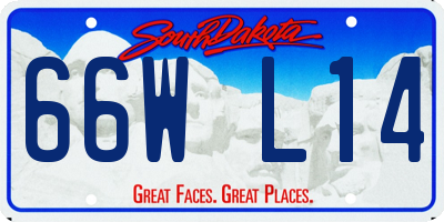 SD license plate 66WL14