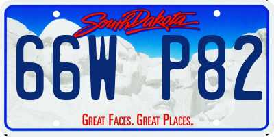 SD license plate 66WP82