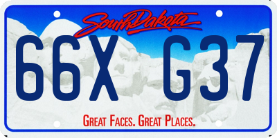 SD license plate 66XG37