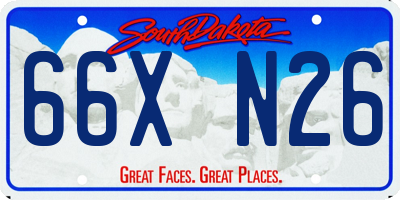 SD license plate 66XN26