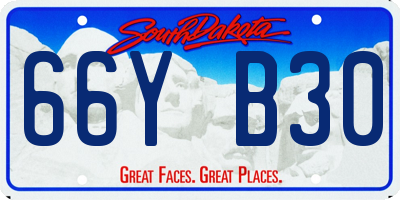 SD license plate 66YB30
