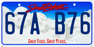 SD license plate 67AB76