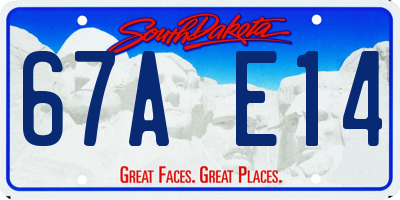 SD license plate 67AE14