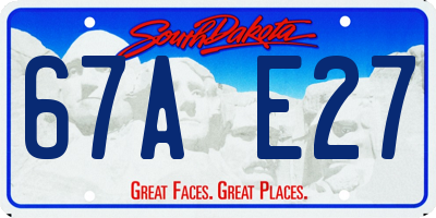 SD license plate 67AE27