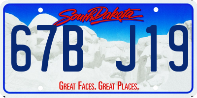 SD license plate 67BJ19
