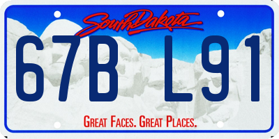 SD license plate 67BL91