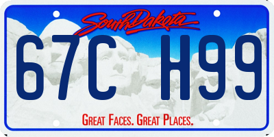 SD license plate 67CH99
