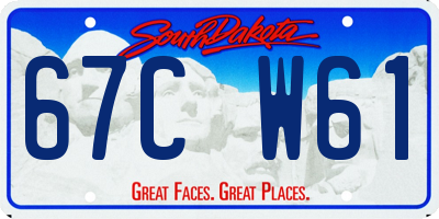 SD license plate 67CW61