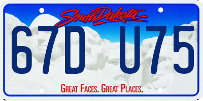 SD license plate 67DU75