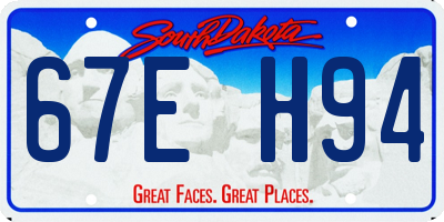 SD license plate 67EH94