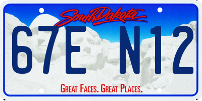 SD license plate 67EN12