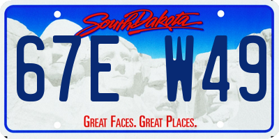 SD license plate 67EW49