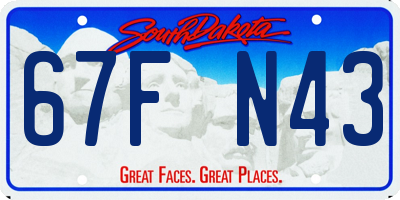 SD license plate 67FN43