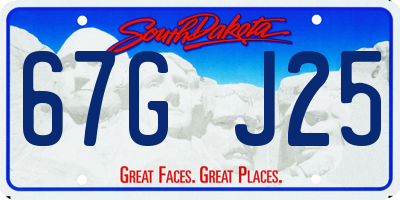 SD license plate 67GJ25