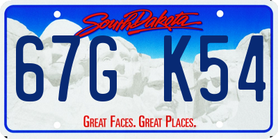 SD license plate 67GK54