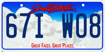 SD license plate 67IW08