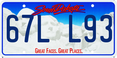 SD license plate 67LL93