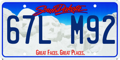 SD license plate 67LM92