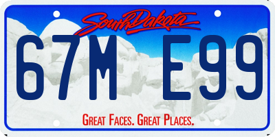 SD license plate 67ME99