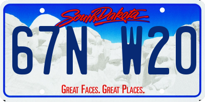 SD license plate 67NW20