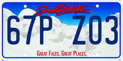 SD license plate 67PZ03