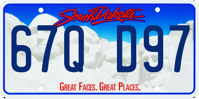 SD license plate 67QD97