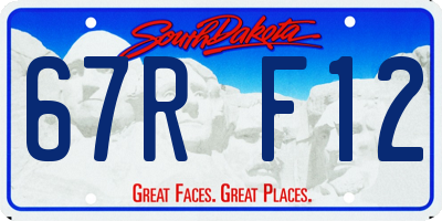 SD license plate 67RF12