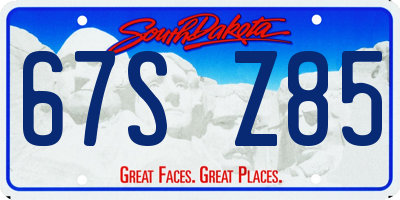 SD license plate 67SZ85