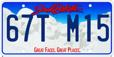SD license plate 67TM15