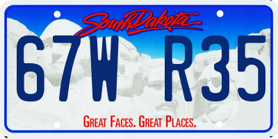 SD license plate 67WR35