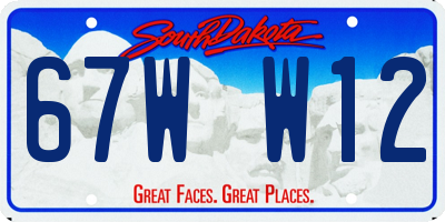 SD license plate 67WW12