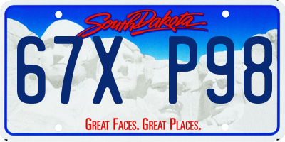 SD license plate 67XP98