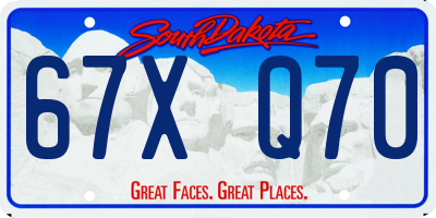 SD license plate 67XQ70