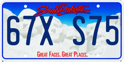 SD license plate 67XS75