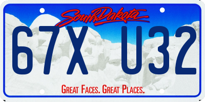 SD license plate 67XU32