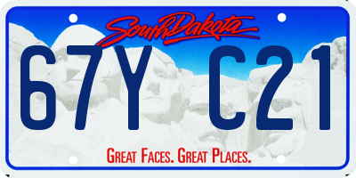 SD license plate 67YC21