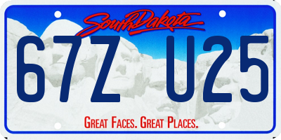 SD license plate 67ZU25