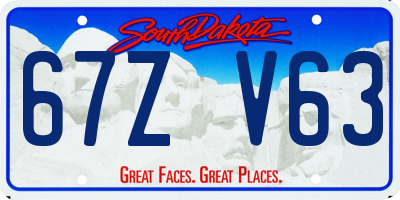 SD license plate 67ZV63