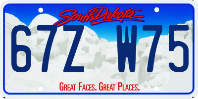 SD license plate 67ZW75