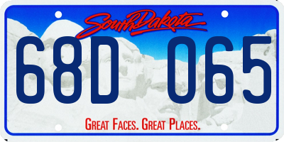 SD license plate 68DO65