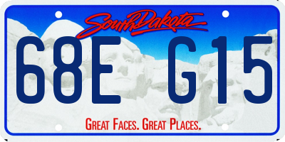 SD license plate 68EG15