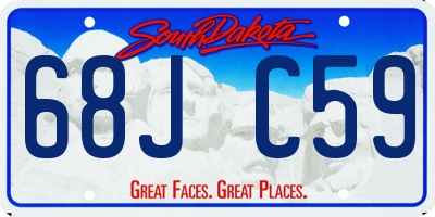 SD license plate 68JC59