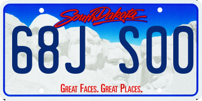 SD license plate 68JS00