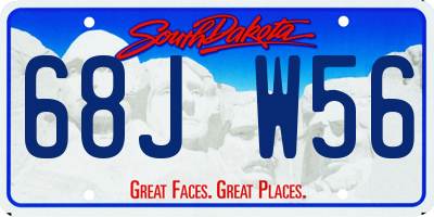SD license plate 68JW56