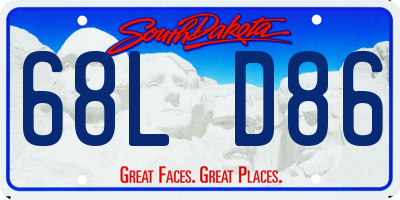 SD license plate 68LD86