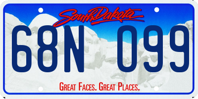 SD license plate 68NO99